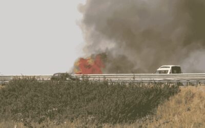 Incendio sull’Aurelia, l’intervento dei vigili in corso